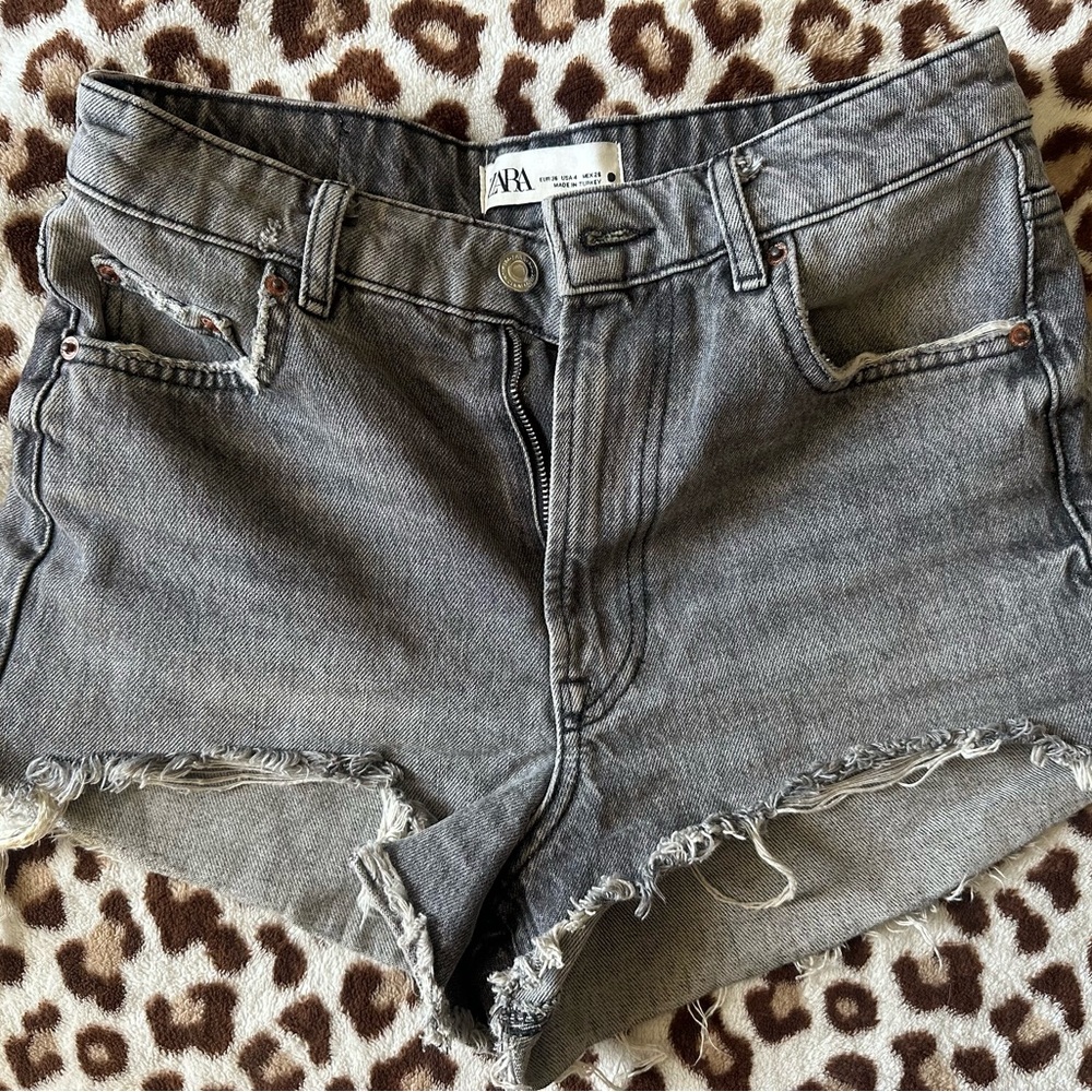 Zara Charcoal Denim Pants size 4USA - Picture 3 of 3